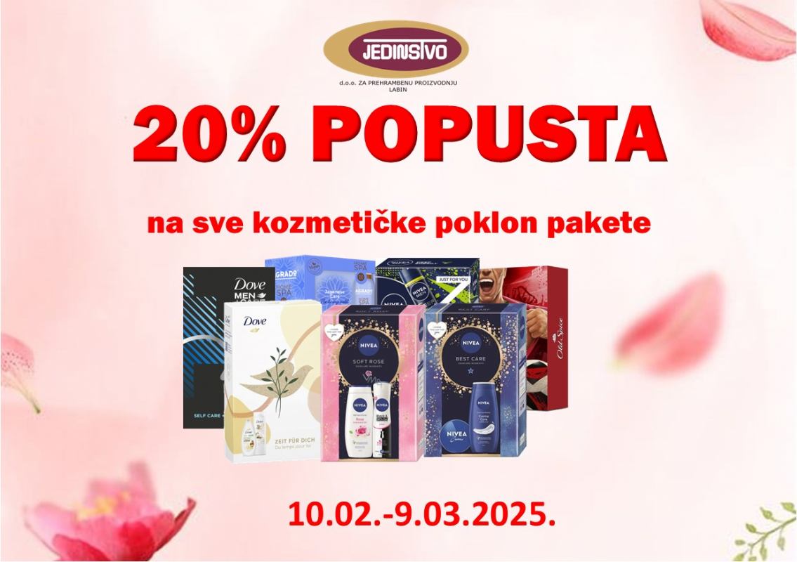 20 % POPUSTA NA SVE KOZMETIČKE POKLON PAKETE