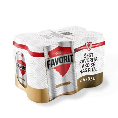 Pivo Favorit 6 x 0,5 L