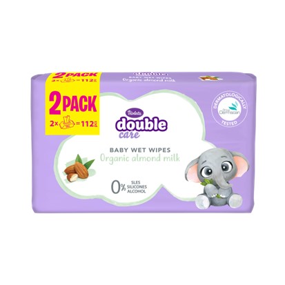 Biorazgradive baby vlažne maramice Violeta badem duopack 2x56 komada